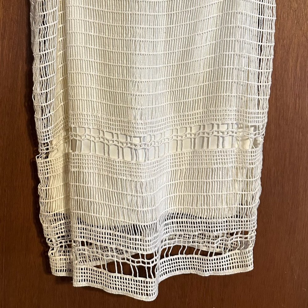 LYSSE WHITE CROCHET PENCIL SKIRT